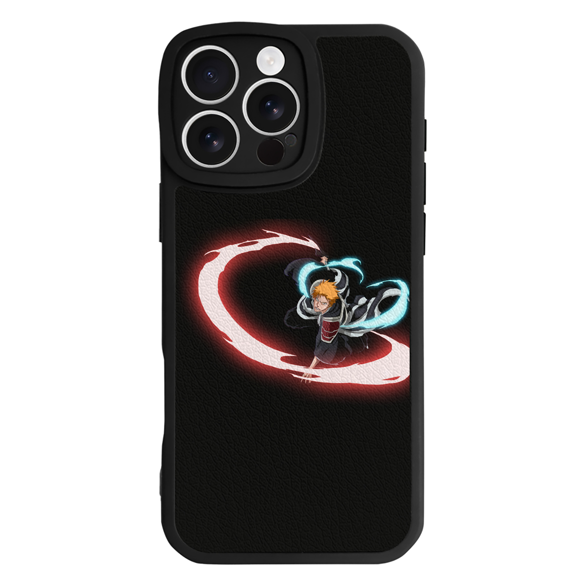 ブリーチ 黒崎一護（くろさき いちご）BLEACH Kurosaki Ichigo 【iPhone 16シリーズ対応】シリコンスマホケース（レザー調） 材質：シリコン